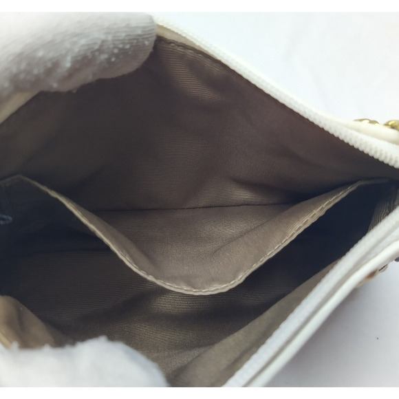 Coach Mini C Brown Canvas Leather Trim Studded Zipper Wristlet - Coin Wallet - Picture 10 of 14